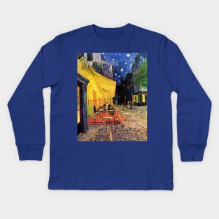 Night Cafe by Vincent van Gogh Kids Long Sleeve T-Shirt